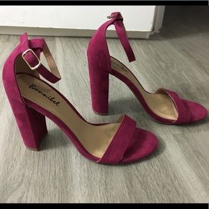 Magenta 5 inch peep toe heel